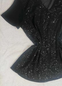 Sparkling Black Sequin Top