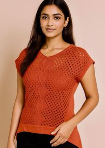 Coral Crochet Top
