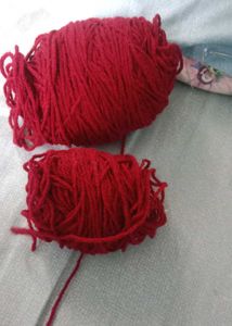 Bright Red Yarn Balls