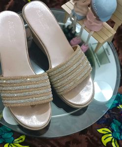 Sparkling Embellished Wedge Sandals