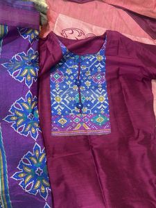 Purple Embroidered Kurta Set
