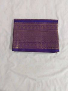 Elegant Purple Saree with Gold Weave