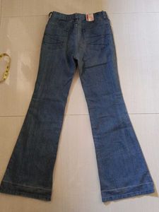 Flared Blue Denim Jeans