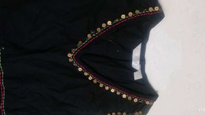 Black Kurti with Sequins and Embroidery