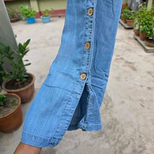 Blue Striped flared Pants
