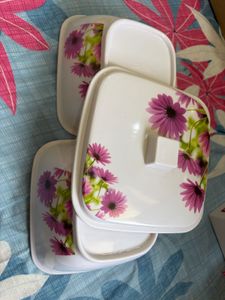 Floral Print Melamine Serving Bowls - New