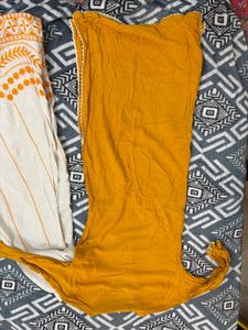Yellow Kurta Set with White Palazzo