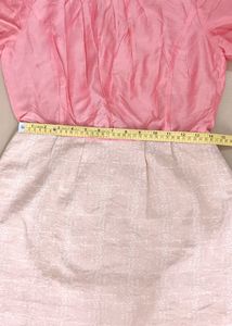 Stylish Western Korean Asian Dress Pink &amp; Nude Colour
