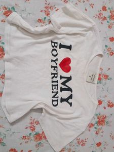 Cute "I Love My Boyfriend" Crop Top