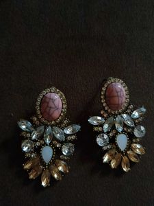 Elegant Gemstone Statement Earrings