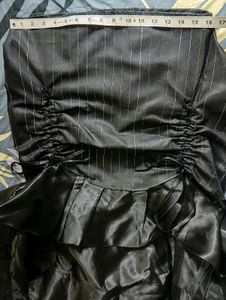 Chic Black Strapless Ruffle Dress
