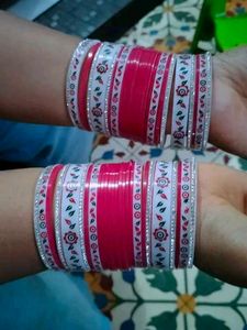 Traditional Indian Bangles Set pink