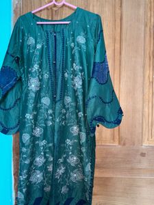 Designer Elegant Green Embroidered Kurta