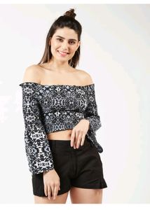 Crop Top Bell Sleeve