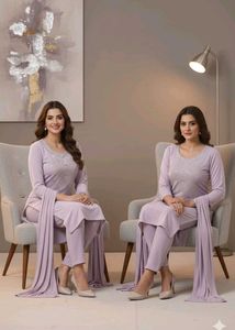 Elegant Lavender Kurta Set