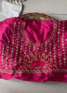 Brand New Designer Full Embroidered Silk Blouse Pc