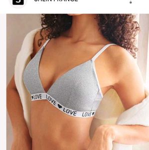 Grey LOVE Band Bra