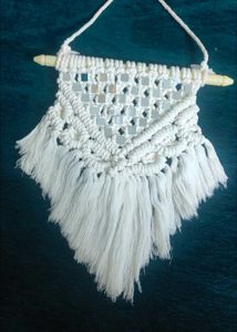 Handmade Macrame Wall Hanging with Mirrors