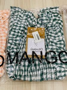 Chic Green Gingham Smocked Top