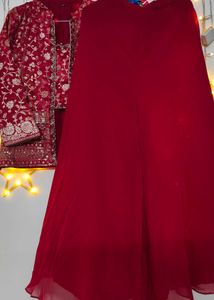Elegant Red Embroidered Kurta Set