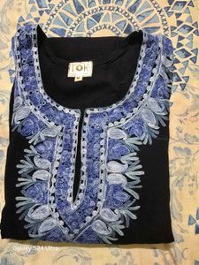 Beautiful Navy Blue Embroidered Kurta