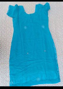 Turquoise Embroidered Kurta Set