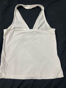 White Halter Neck Ruched Top