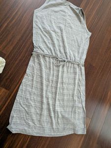 Gray Sleeveless Casual T shirt Dress