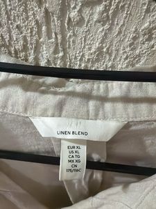Casual Linen Blend Button-Up Shirt