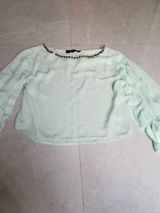Mint Green Blouse with Detail