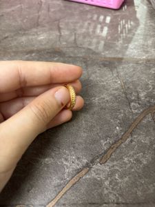 Anti tarnish Unique Gold Ring with Clear Stone