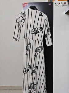 White Black Printed Maxi Dress