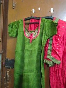 Embroidered Kurta Set with afgjani Pants &amp; Dupatta