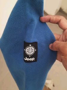 combo of Bright Blue Jeep Sweatshirt and nike tee