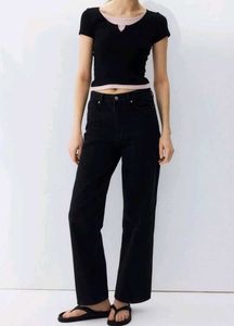 H&M Black Wide Leg Jeans