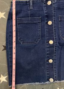 Classic Denim Button-Front Mini Skirt