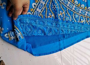 Yellow Blue Combination Lehnga choli