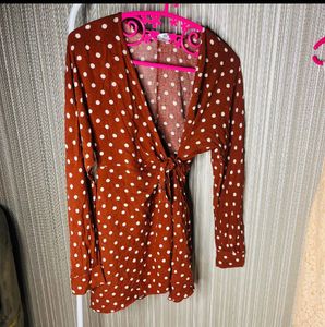 Chic Polka Dot Wrap Dress