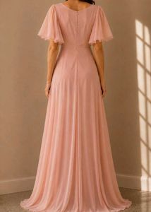 🔥LOW PRICE🔥 Elegant Pink Gown with Lace Detail