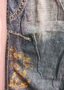 UNIQUE Y2K Embellished Wide Leg jeans