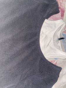 y2k Ribbed Crop Top with Inner Camisole