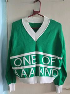 Korean oversize "One Of A Kind" V-Neck Sweater