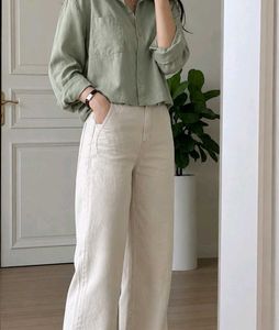 Zara 100% Linen Oversized Shirt