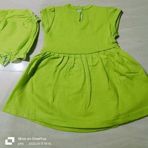 Baby Girl "Happy Bear" Dress with Bloomers