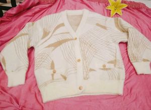 Cozy Cream Cardigan with Unique Pattern