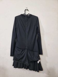 031 Zara Black Ruffled Dress