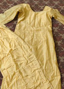 Elegant Yellow Kurta with Pants Set