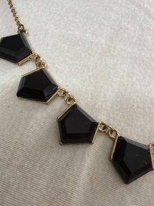 Geometric Black Stone Necklace