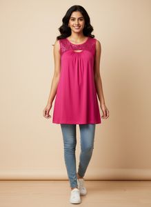 Sparkly Pink Tunic Top