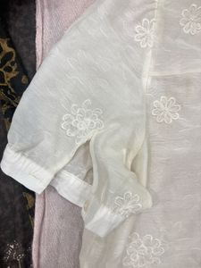 Sheer Floral Embroidered Blouse